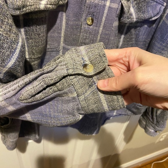 Vintage 90s Plaid Button Up Shirt Mens Large Protest Purple Grunge Nirvana - Picture 7 of 14